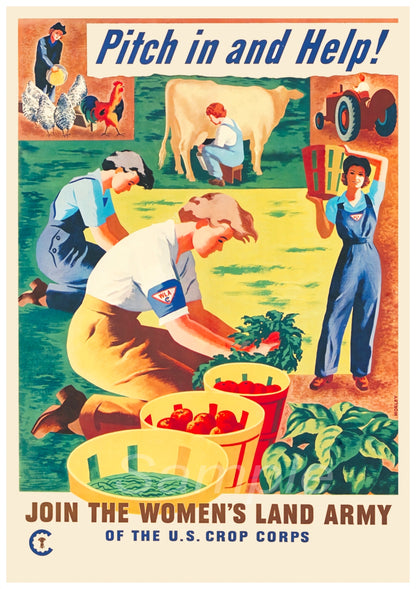 Pitch In and Help Women's Land Army